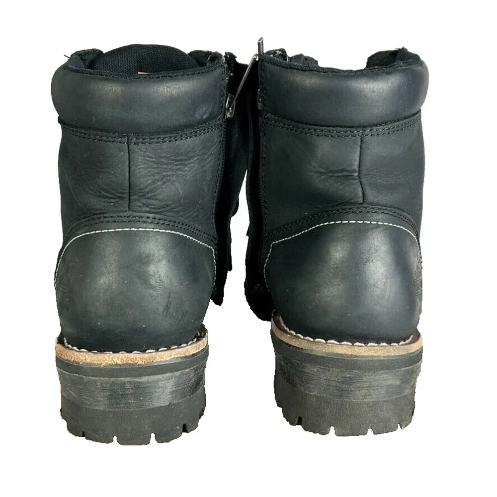 Harley Davidson Boots Mens 10.5 Bentler 6 Inch Side Zip Ankle Full Grain Leather